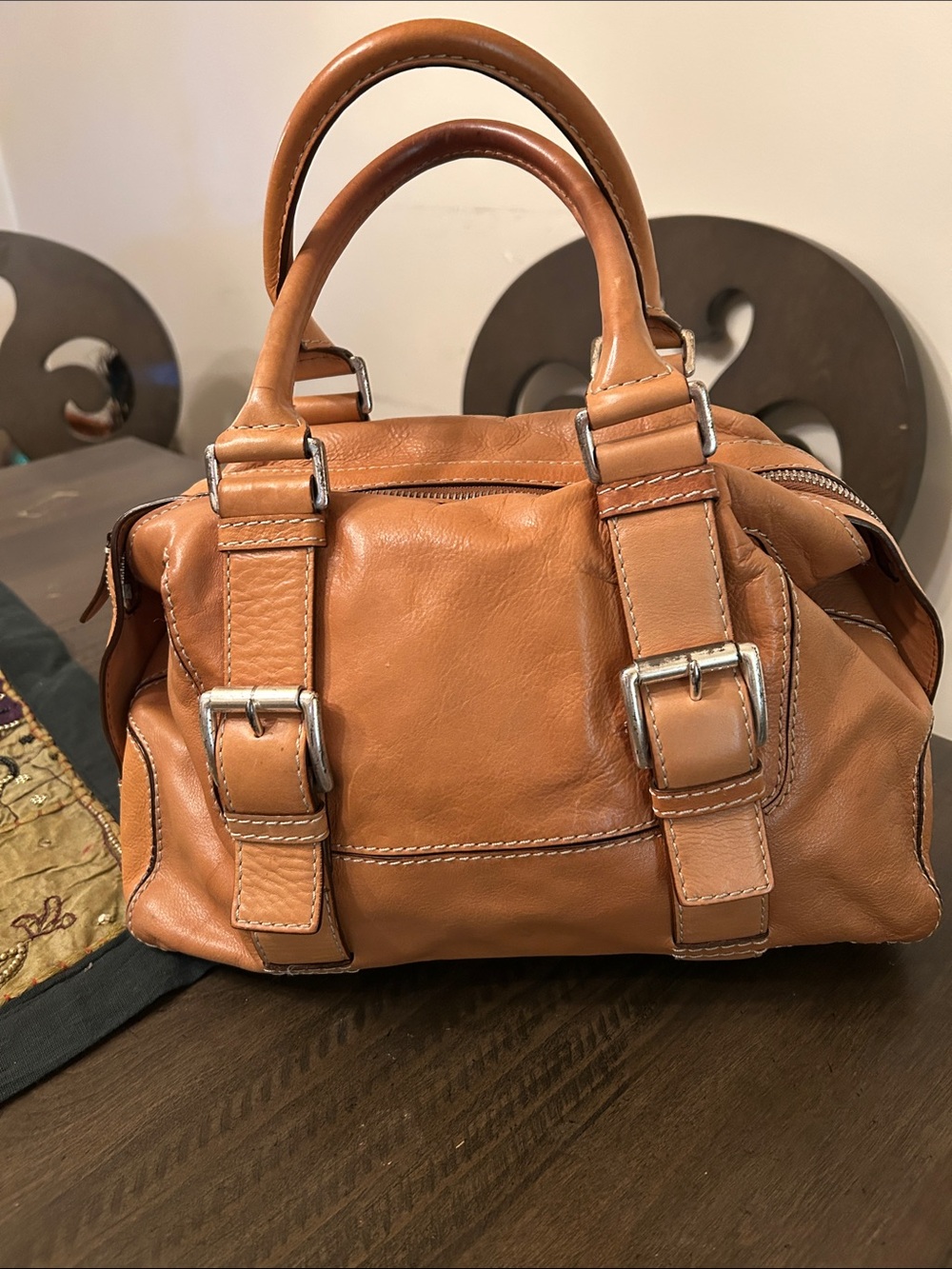 Michael kors Tan Leather Top-Handle Satchel Handbag